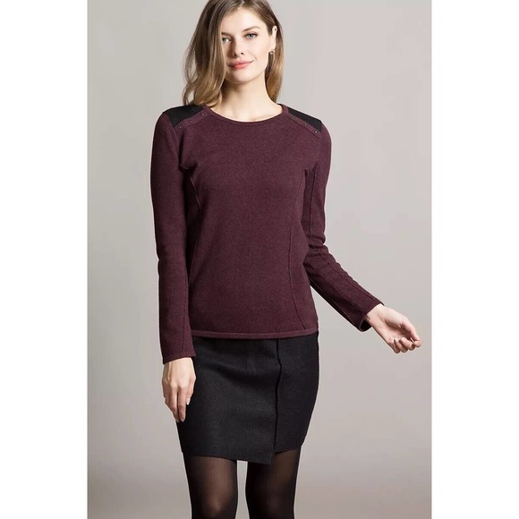 Indigenous Size S Organic Peruvian Cotton Pullover Sweater Studded Alpaca Wool - Picture 2 of 10